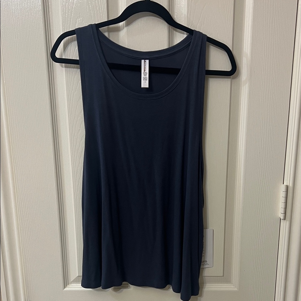 Athleta Well Rested Rib Sleep Tank Blue - Picture 2 of 7